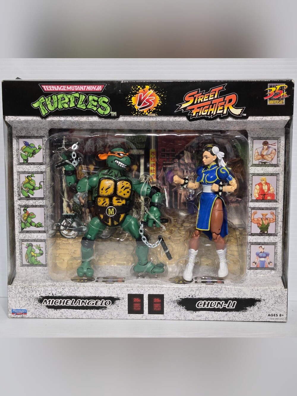 Michelangelo & Chun-Li Action Figure 2-Pack (Green, Blue) Set